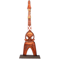 Wooden Tiki Guitar, Hand Carved From Albesia Wood