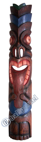 Wooden Tiki Mask, Hand Carved From Albesia Wood