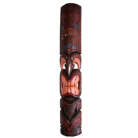 Wooden Tiki Mask, Hand Carved From Albesia Wood