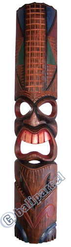 Wooden Tiki Mask, Hand Carved From Albesia Wood
