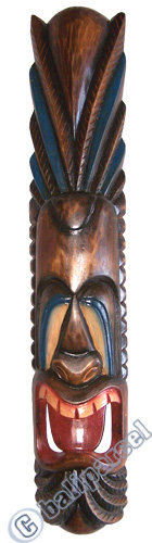 Wooden Tiki Mask, Hand Carved From Albesia Wood