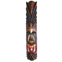 Wooden Tiki Mask, Hand Carved From Albesia Wood