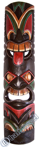 Wooden Tiki Mask, Hand Carved From Albesia Wood