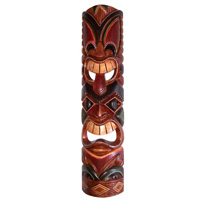 Wooden Tiki Mask, Hand Carved From Albesia Wood