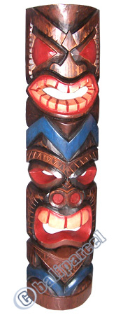 Wooden Tiki Mask, Hand Carved From Albesia Wood