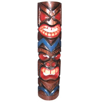 Wooden Tiki Mask, Hand Carved From Albesia Wood