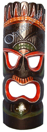 Wooden Tiki Mask, Hand Carved From Albesia Wood