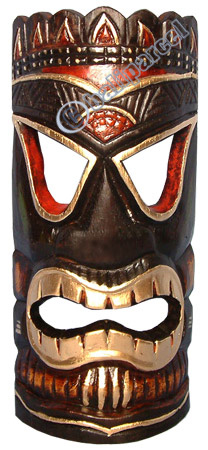 Wooden Tiki Mask, Hand Carved From Albesia Wood