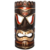Wooden Tiki Mask, Hand Carved From Albesia Wood