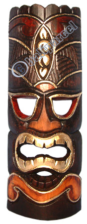 Wooden Tiki Mask, Hand Carved From Albesia Wood