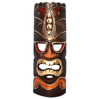 Wooden Tiki Mask, Hand Carved From Albesia Wood