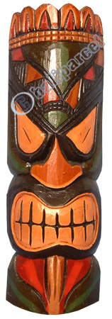 Wooden Tiki Mask, Hand Carved From Albesia Wood