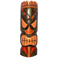 Wooden Tiki Mask, Hand Carved From Albesia Wood