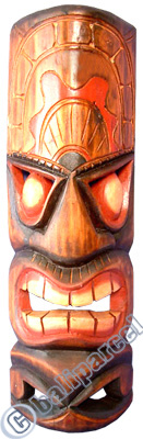 Wooden Tiki Mask, Hand Carved From Albesia Wood
