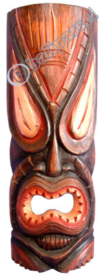 Wooden Tiki Mask, Hand Carved From Albesia Wood