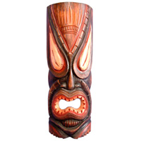 Wooden Tiki Mask, Hand Carved From Albesia Wood
