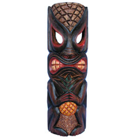Wooden Tiki Mask, Hand Carved From Albesia Wood