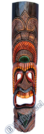 Wooden Tiki Mask, Hand Carved From Albesia Wood