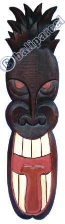 Wooden Tiki Mask, Hand Carved From Albesia Wood