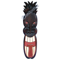 Wooden Tiki Mask, Hand Carved From Albesia Wood