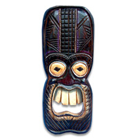Wooden Tiki Mask, Hand Carved From Albesia Wood