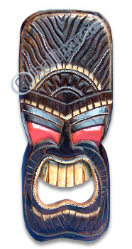 Wooden Tiki Mask, Hand Carved From Albesia Wood