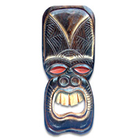 Wooden Tiki Mask, Hand Carved From Albesia Wood