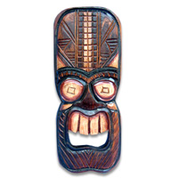 Wooden Tiki Mask, Hand Carved From Albesia Wood