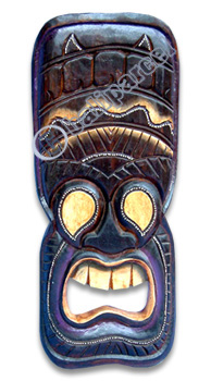 Wooden Tiki Mask, Hand Carved From Albesia Wood