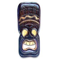 Wooden Tiki Mask, Hand Carved From Albesia Wood