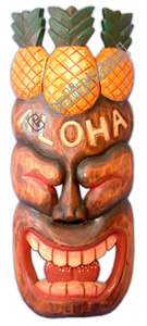 Wooden Tiki Mask, Hand Carved From Albesia Wood