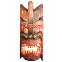 Wooden Tiki Mask, Hand Carved From Albesia Wood