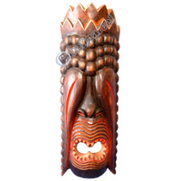 Wooden Tiki Mask, Hand Carved From Albesia Wood