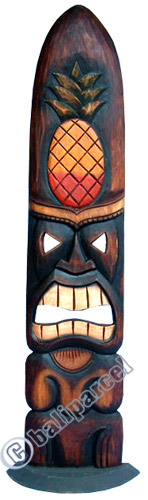 Wooden Tiki Mask, Hand Carved From Albesia Wood