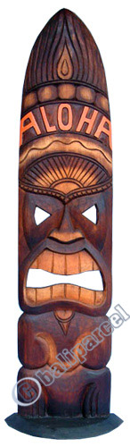 Wooden Tiki Mask, Hand Carved From Albesia Wood
