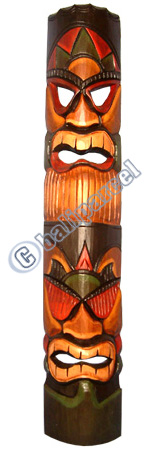 Wooden Tiki Mask, Hand Carved From Albesia Wood