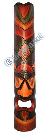 Wooden Tiki Mask, Hand Carved From Albesia Wood
