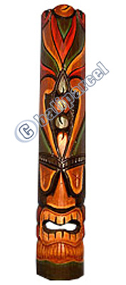 Wooden Tiki Mask, Hand Carved From Albesia Wood