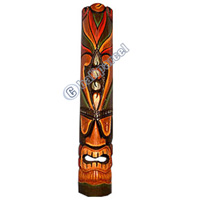 Wooden Tiki Mask, Hand Carved From Albesia Wood