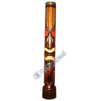 Wooden Tiki Trunk, Hand Carved From Albesia Wood