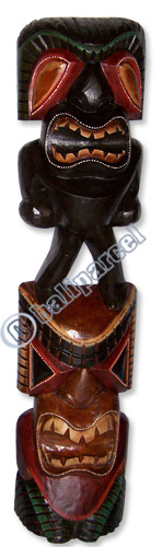 Wooden Tiki Statue, Hand Carved From Albesia Wood
