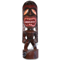 Wooden Tiki Statue, Hand Carved From Albesia Wood