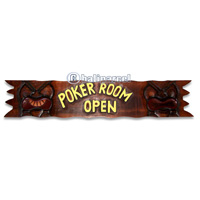 Wooden Tiki Wallhanging, Hand Carved From Albesia Wood (can Request The Text On Board).
