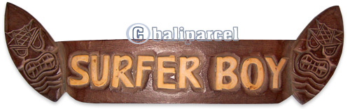 Wooden Tiki Wallhanging, Hand Carved From Albesia Wood (can Request The Text On Board).