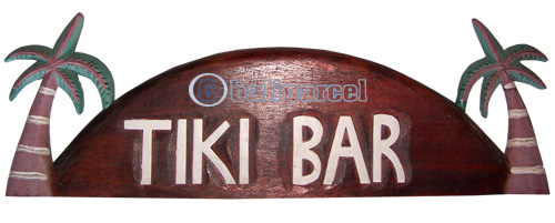 Wooden Tiki Wallhanging, Hand Carved From Albesia Wood