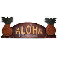 Wooden Aloha Wallhanging, Hand Carved From Albesia Wood