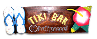 Wooden Tiki Wallhanging, Hand Carved From Albesia Wood