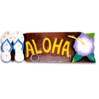 Wooden Aloha Wallhanging, Hand Carved From Albesia Wood