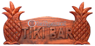Wooden Tiki Wallhanging, Hand Carved From Suar Wood