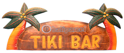 Wooden Tiki Wallhanging, Hand Carved From Albesia Wood
